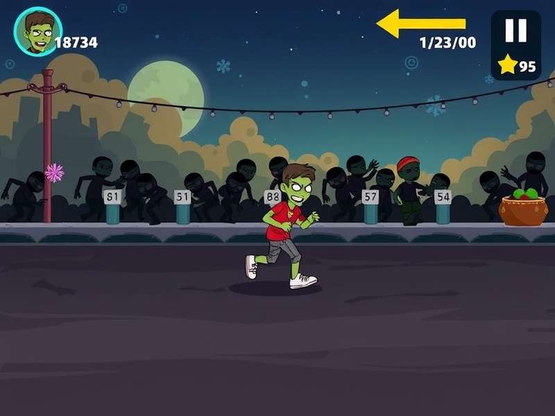 Endless Zombie Run gameplay screenshot showing character running from zombies